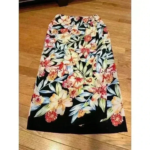 Talbots Women's A-Line Floral Silk Skirt Size 6 Multicolor Knee Length - Picture 5 of 7
